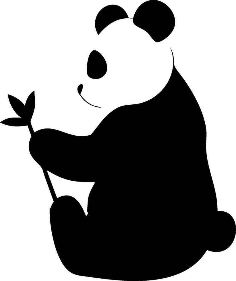 Sitting Panda Silhouette Design of a Calm and Adorable Bear vector