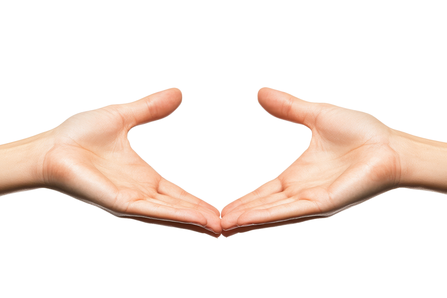 Hands forming heart shape studio photograph minimalist png