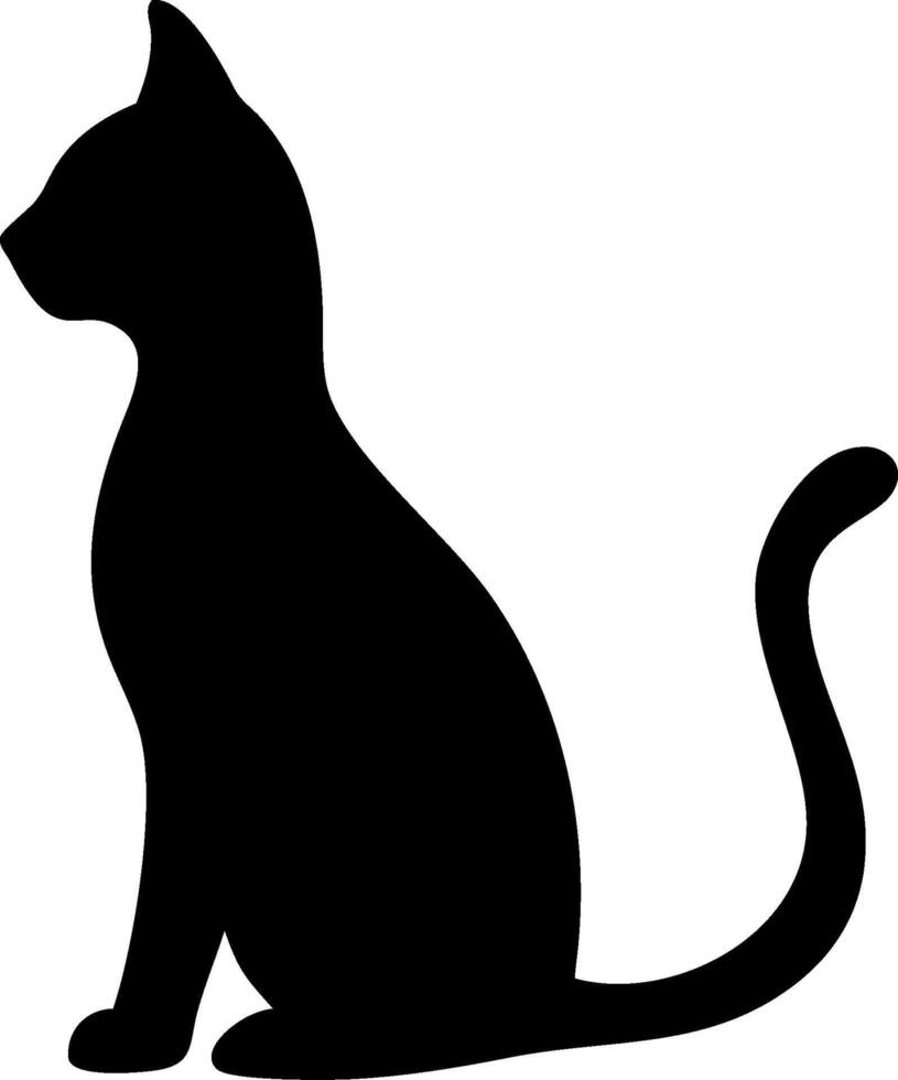 Sleek Cat Silhouette Design of a Graceful Feline vector
