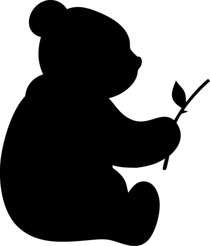 Sitting Panda Silhouette Design Illustration of Adorable Bear vector
