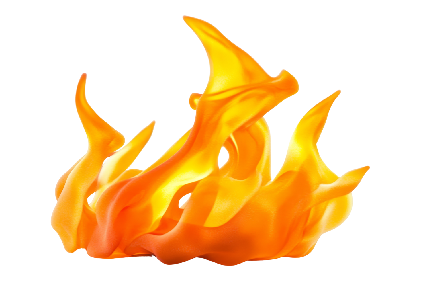 Dynamic fire flames studio 3d rendering abstract close-up png