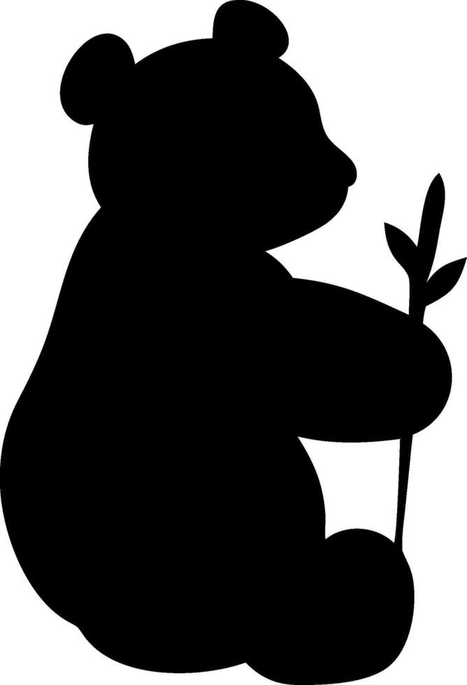 Sitting Panda Silhouette Design Illustration of Calm and Adorable vector
