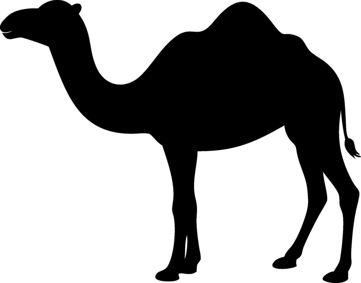 Simple Camel Silhouette Art Illustration for Safari and Wildlife Theme vector