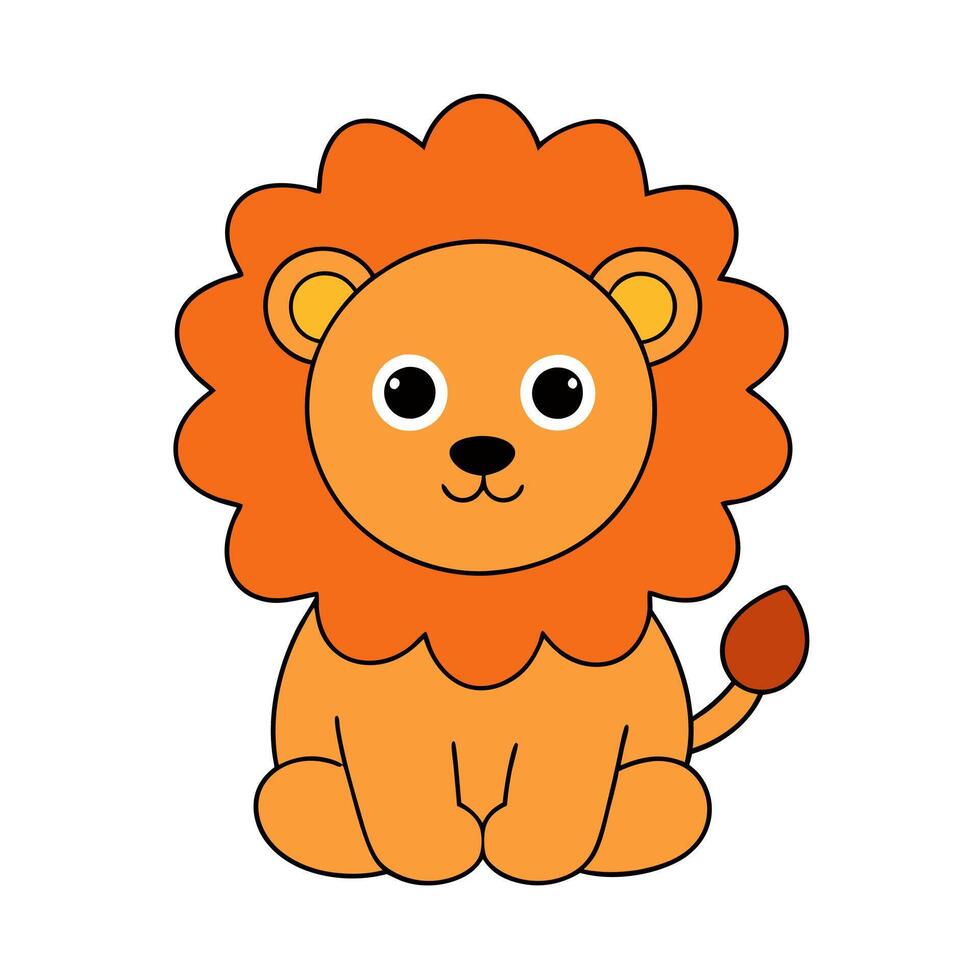 Cute Lion Cartoon Character Illustration for Kids and Designs vector