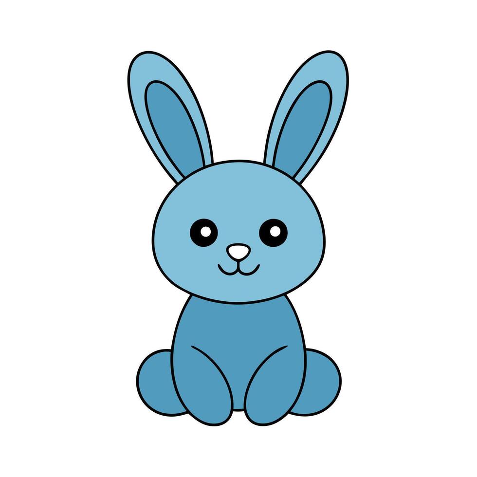 Happy Rabbit Character Ears and a Sweet Expression vector