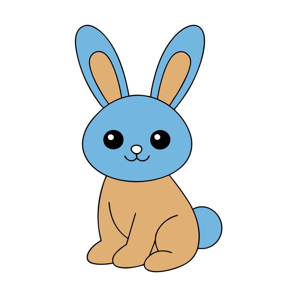 Cheerful Bunny Cartoon Drawing for Children Storybooks vector