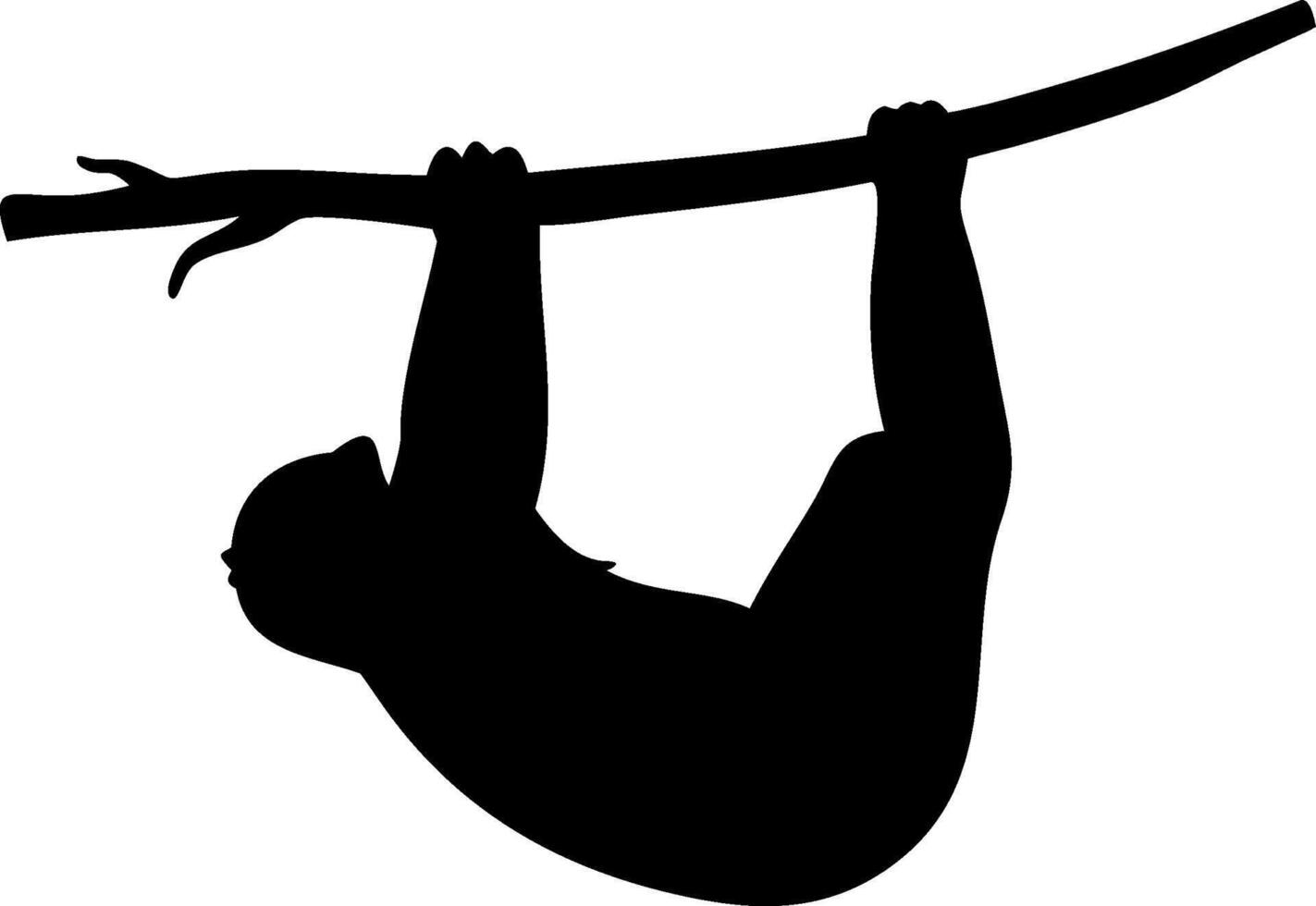 Sloth Silhouette Illustration of a Lazy Animal vector