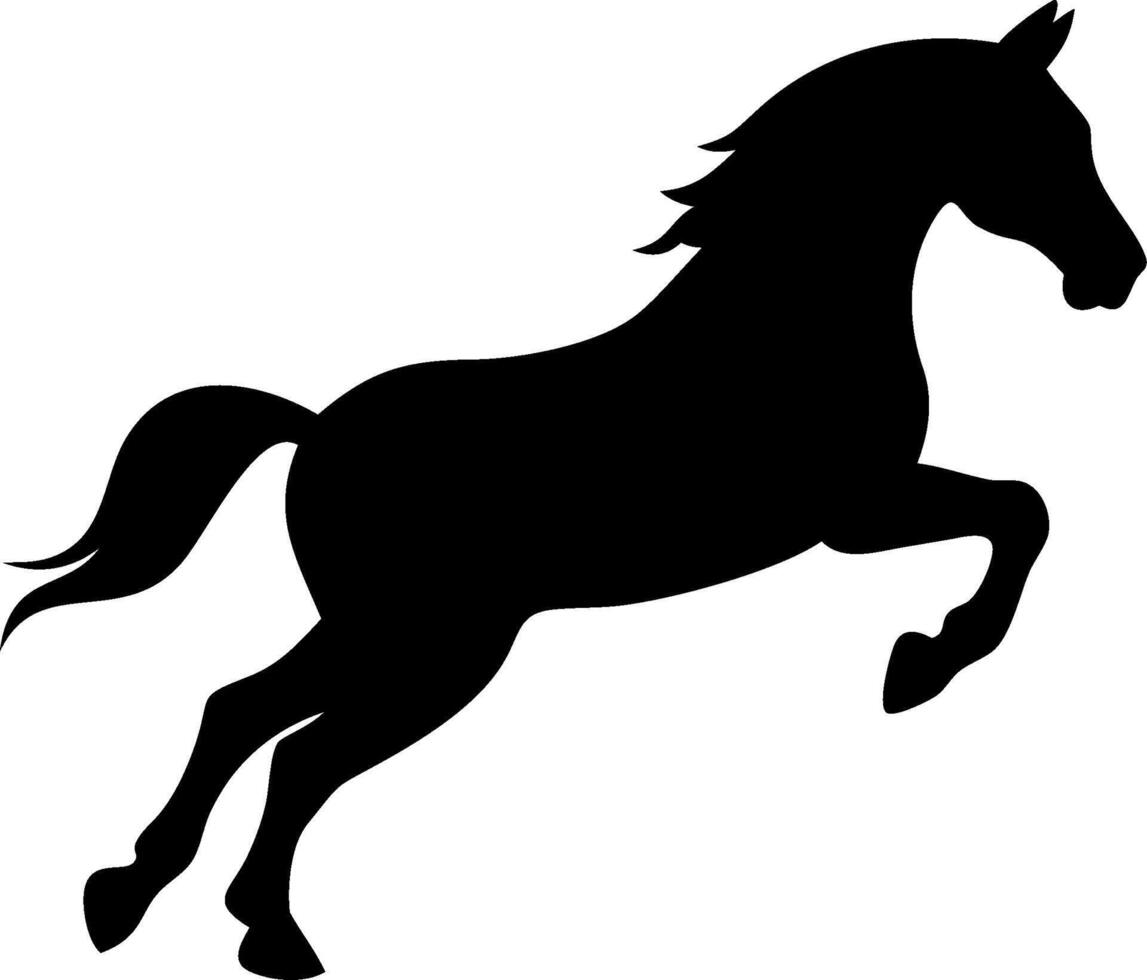 Horse Jumping Silhouette Design of an Equestrian Rider in Motion vector