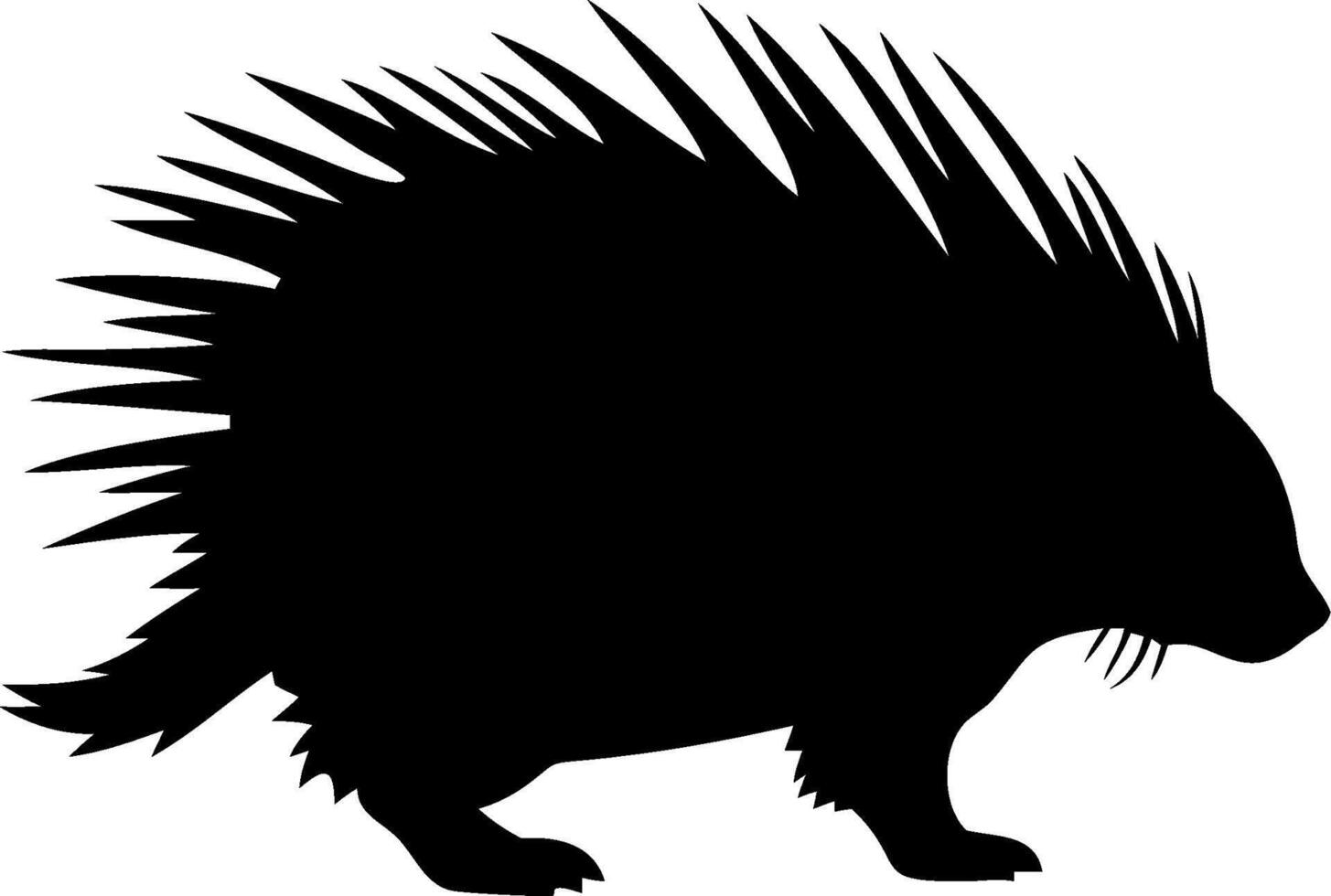 Porcupine Silhouette Design Illustration of a Spiky Animal in a Minimalist Art vector