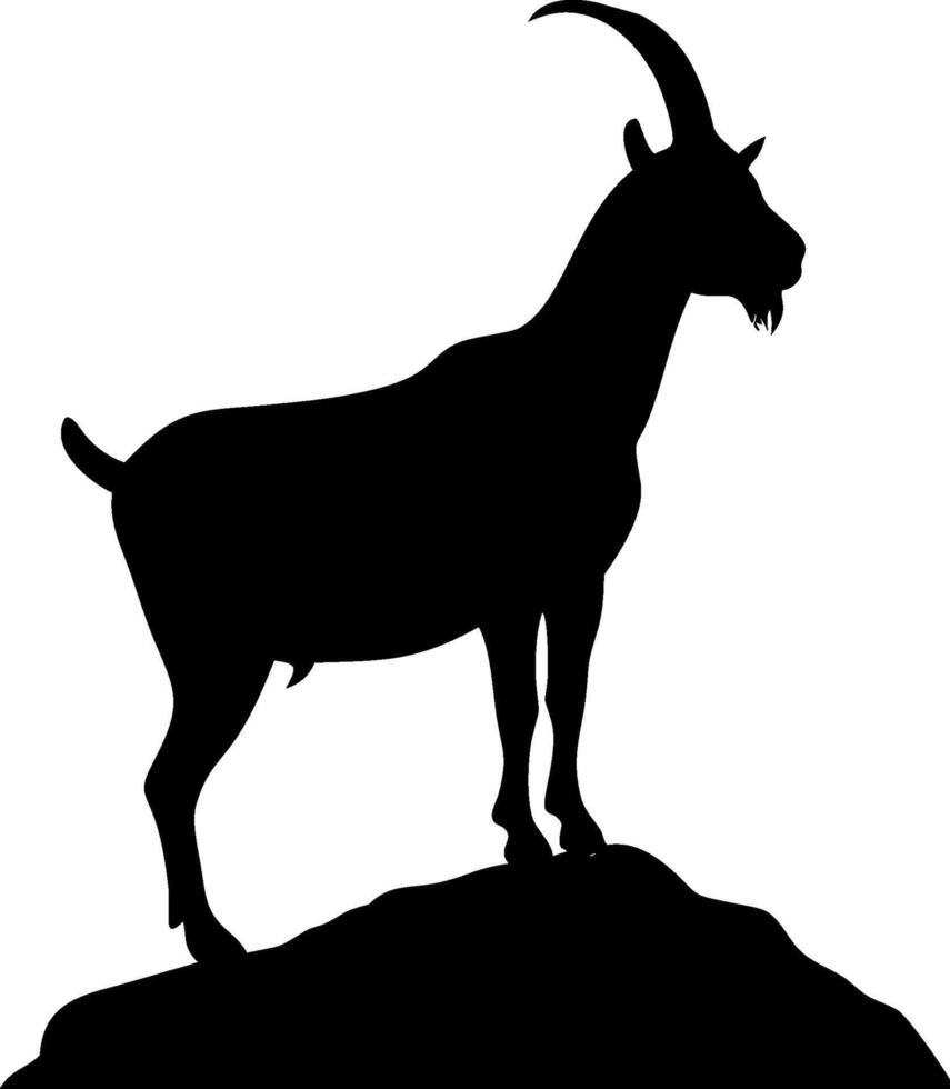 Standing Goat Silhouette Design Illustration vector