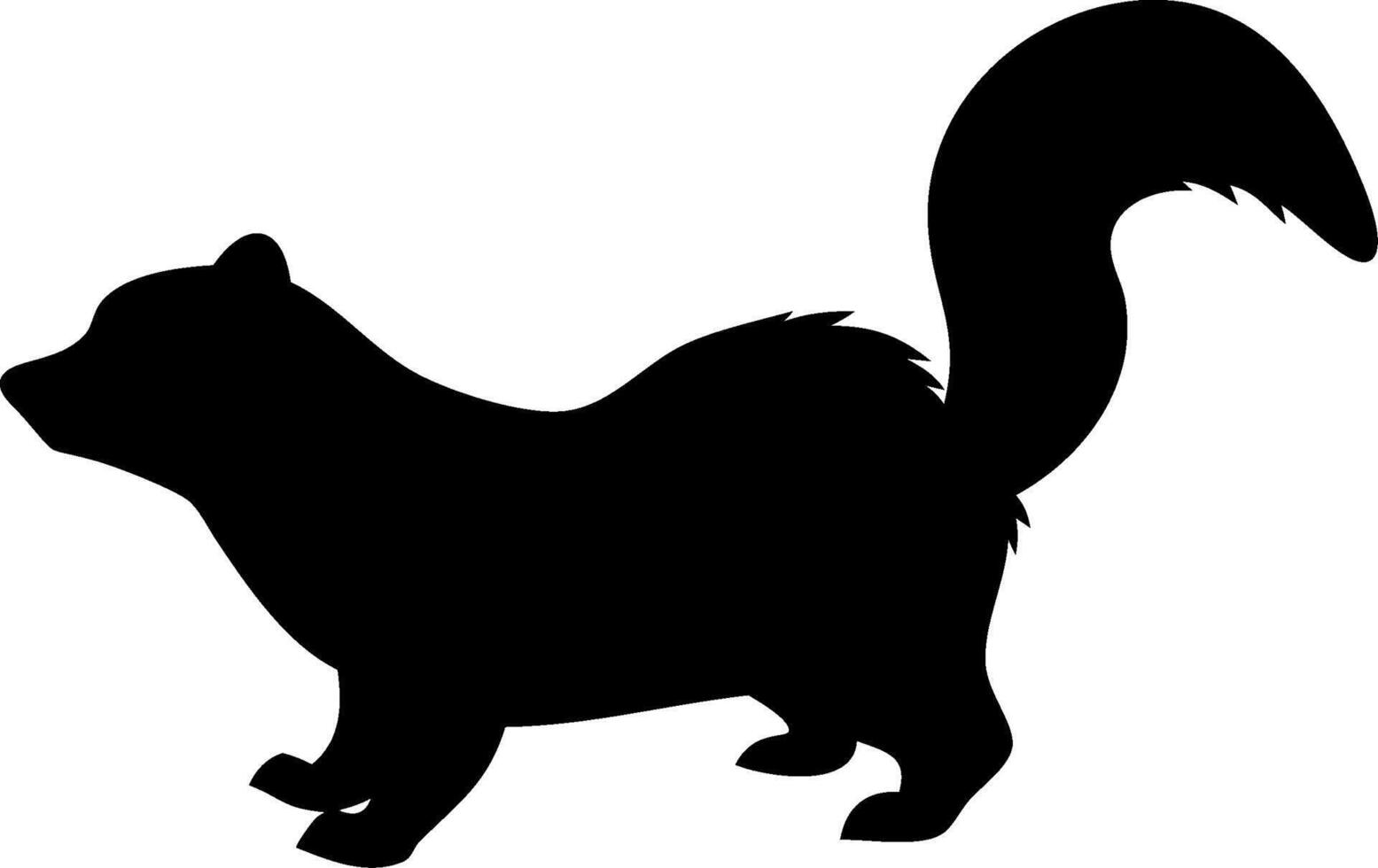 Wildlife Skunk Silhouette Art for Emblems Stickers and Merchandise vector