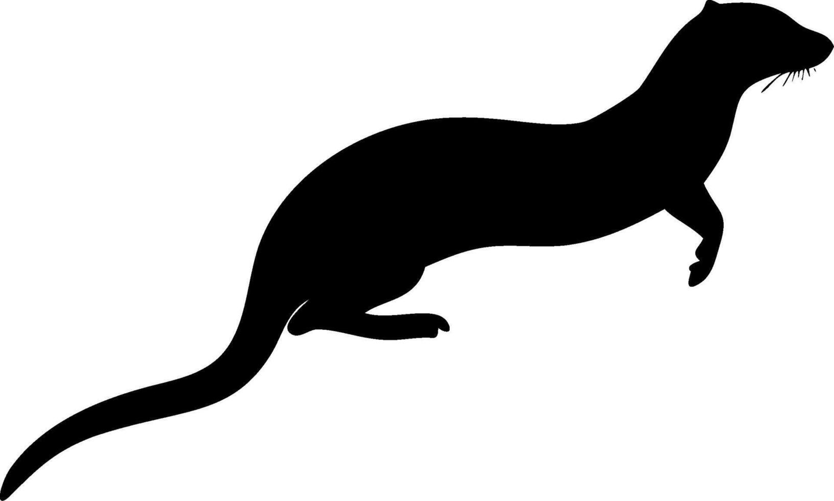 Sleek Weasel Silhouette Design Minimal Animal Art vector