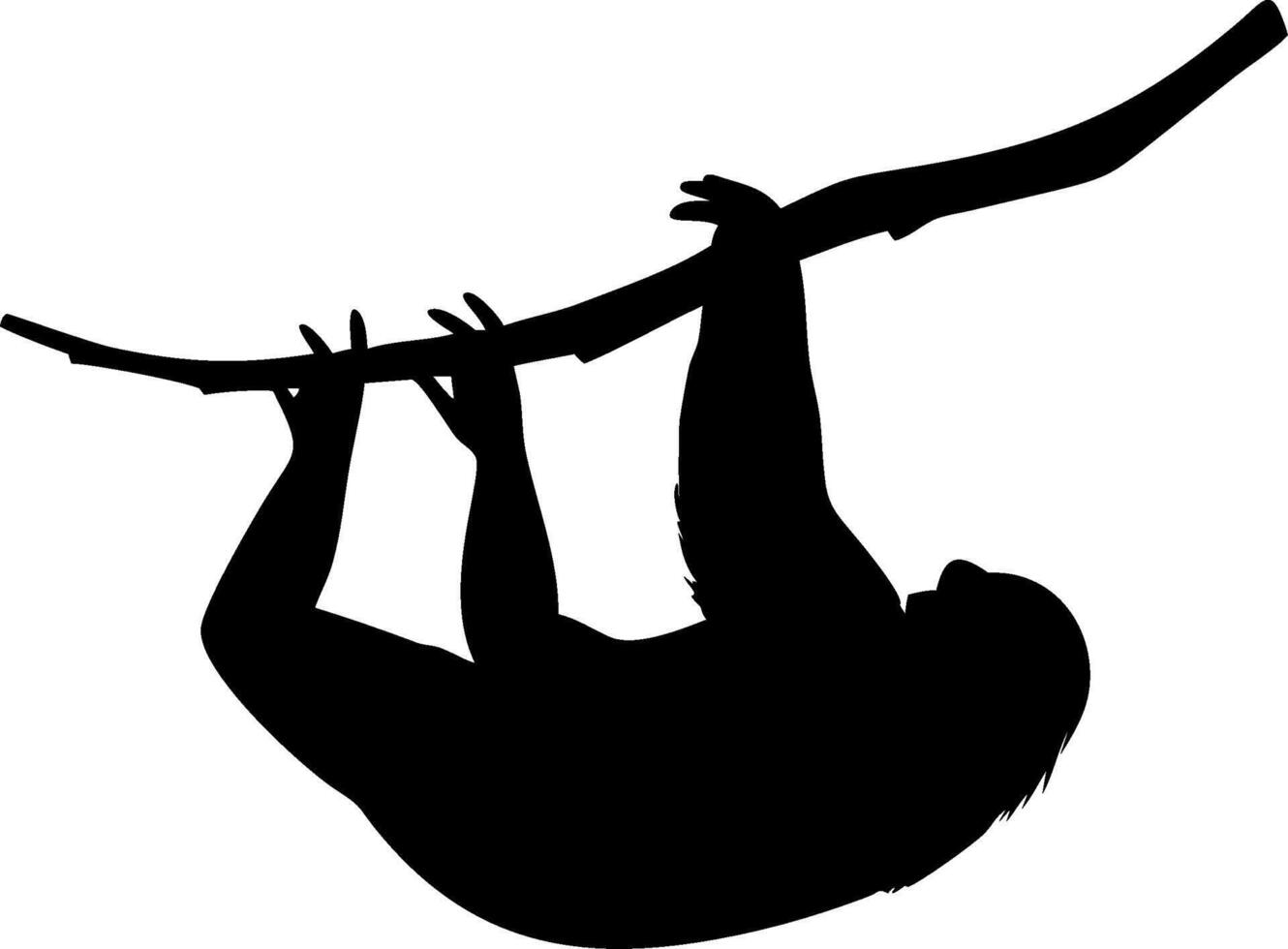 Creative Sloth Silhouette for Wildlife and Nature Themes vector