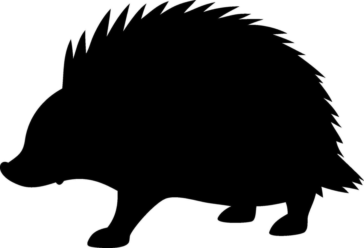 Minimalist Hedgehog Silhouette Art for Wildlife and Designs vector