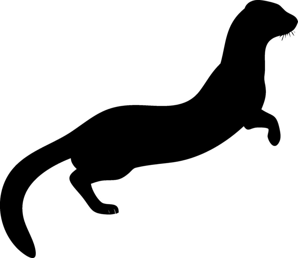 Sleek Weasel Silhouette Design animal Art Illustration vector