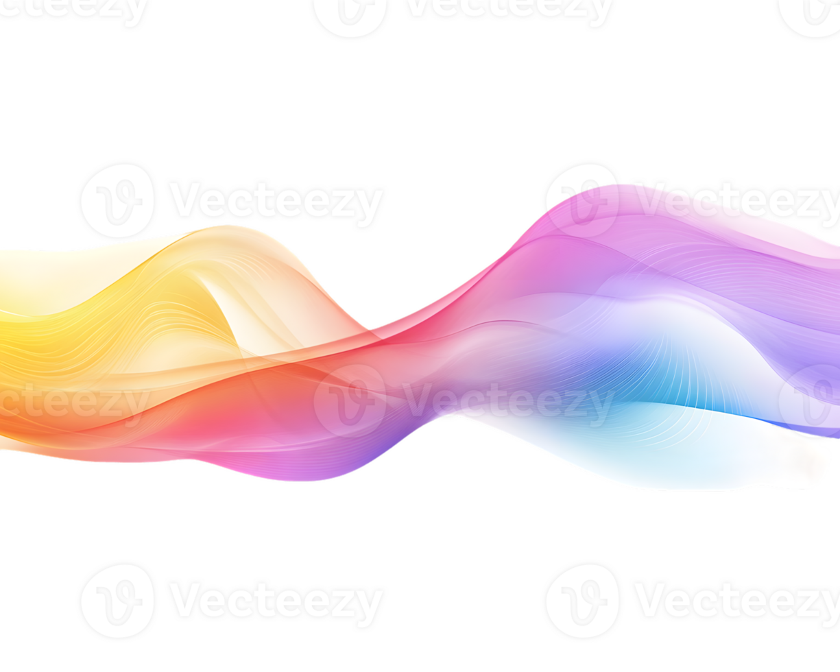 Abstract Colorful Wave Design with Transparent Background png