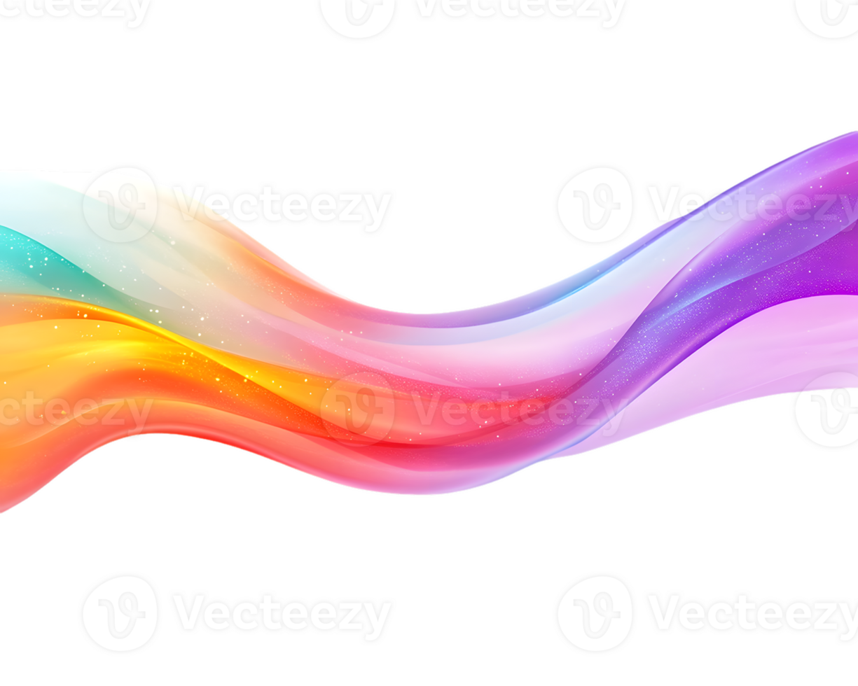 Abstract Colorful Wave with Sparkle on Transparent Background png