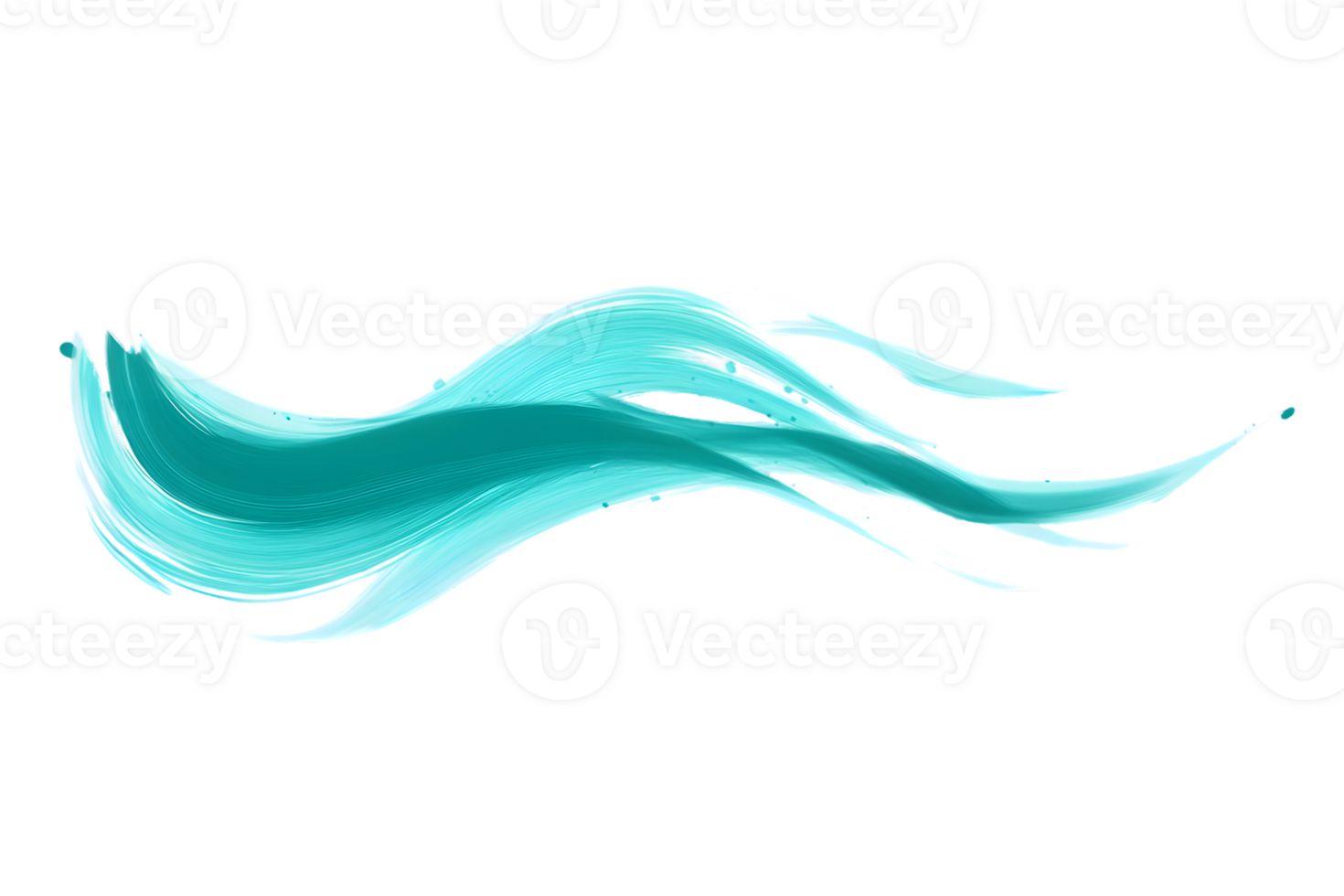 Abstract Teal Wave Design Element png