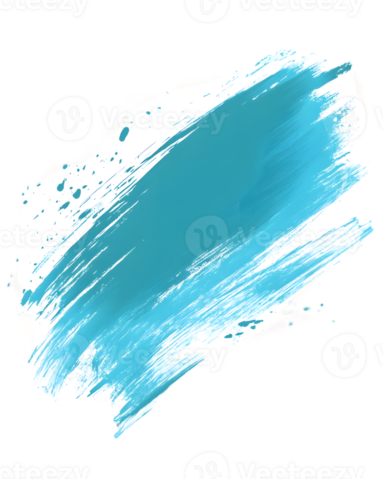 Abstract Teal And Blue Paint Stroke On Transparent Background png