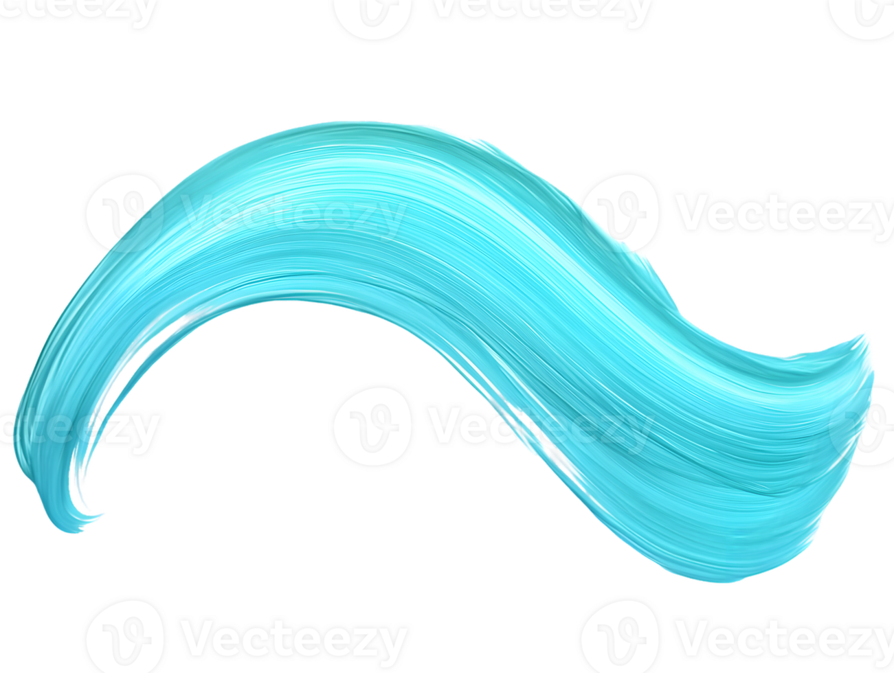 Abstract Teal Blue Paint Stroke on Transparent Background png