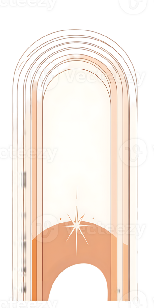 Layered Rose Gold Arch Graphic with Starburst png