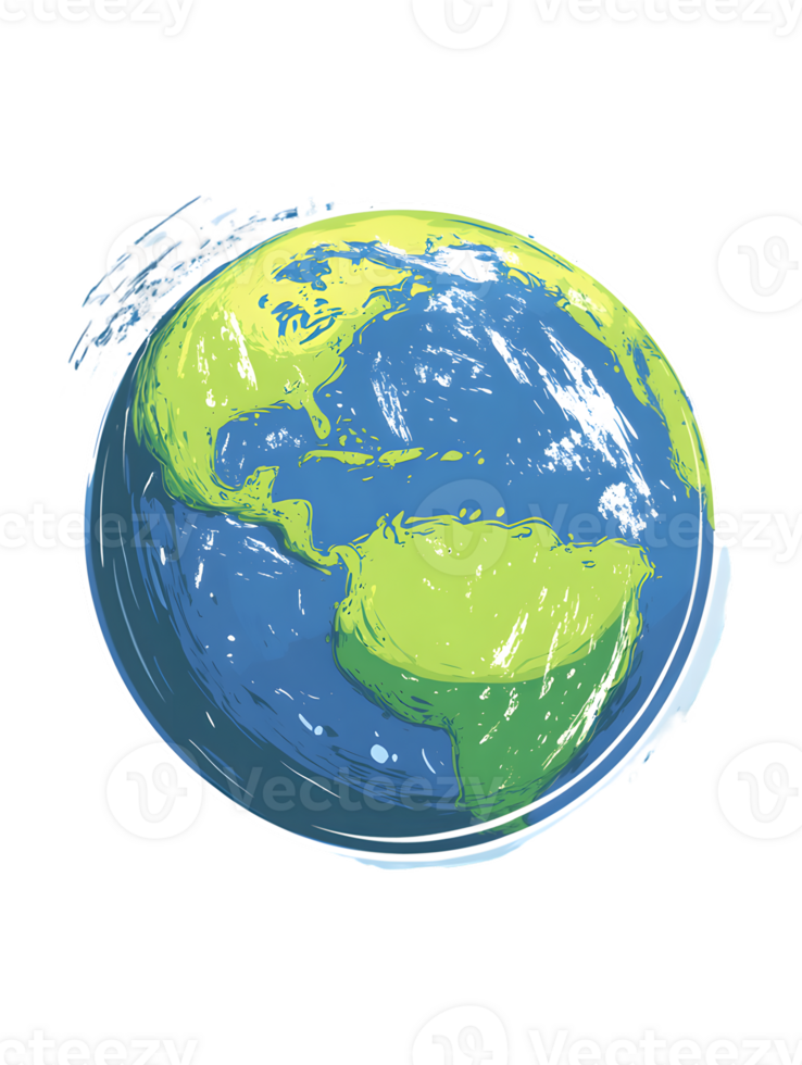 A Pixel Art Earth Globe Illustration png