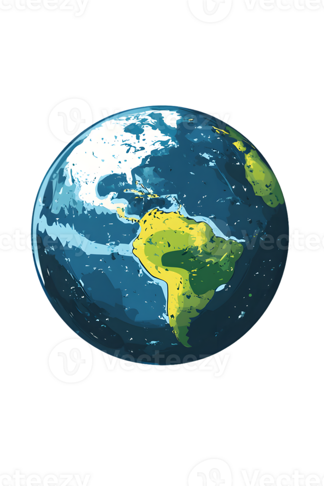 Pixel Art Earth Globe on Transparent Background png