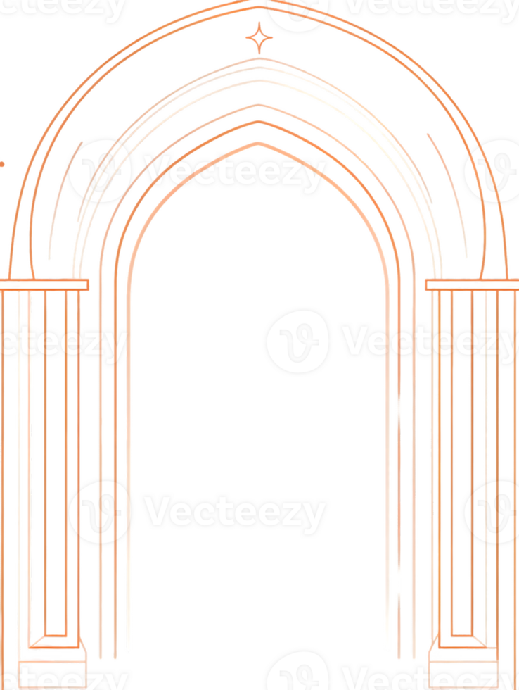 Rose Gold Archway with Pillars on Transparent Background png