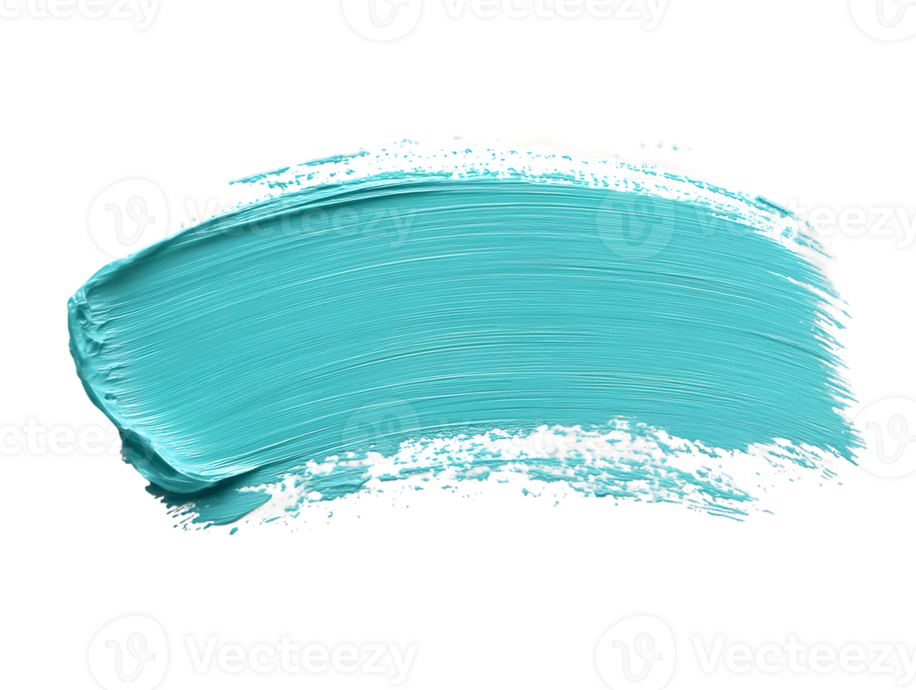 Teal Abstract Paint Stroke on Transparent Background png