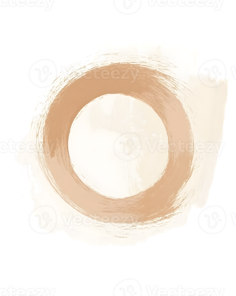 Abstract Beige and White Circular Design Element png