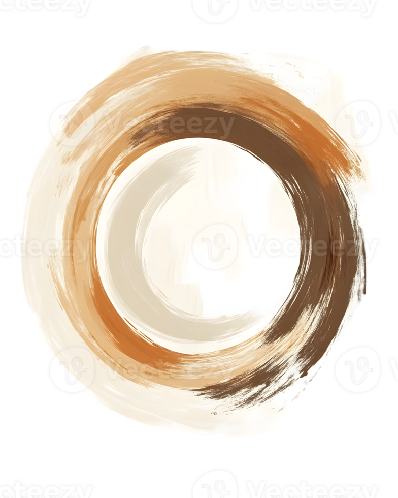 Abstract Beige Brown Cream Concentric Circles Painting png