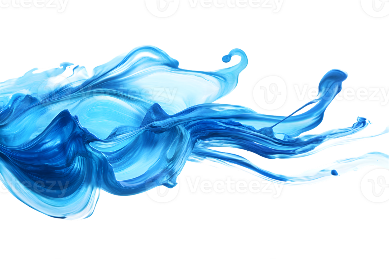 Abstract Blue Paint Splash on Transparent Background png
