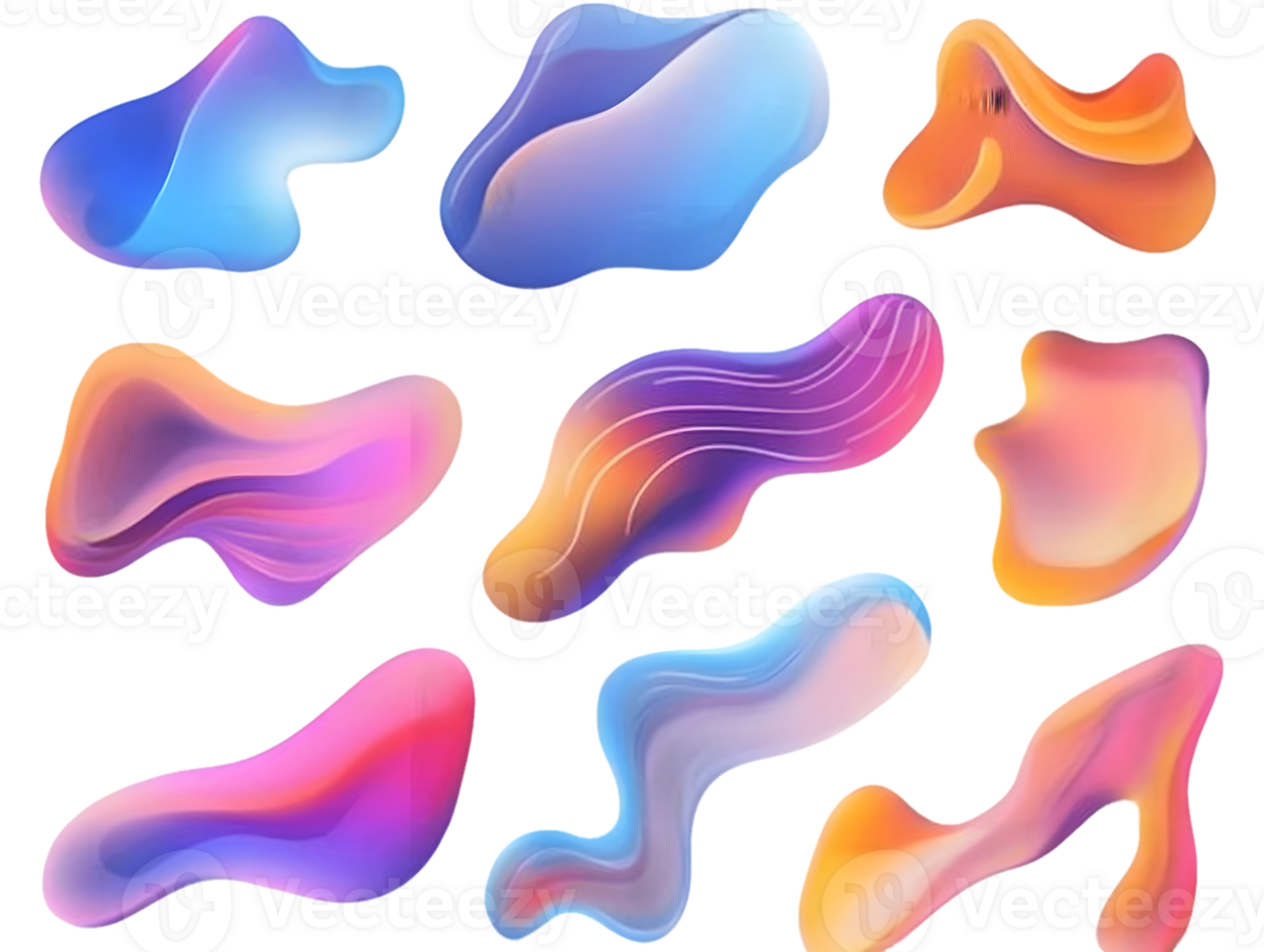 Abstract Colorful Fluid Shapes png
