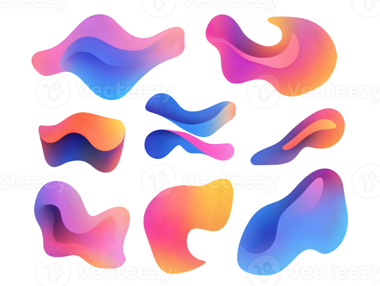 Abstract Colorful Gradient Shapes Collection png
