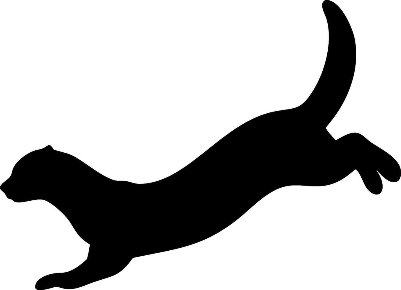 Playful Ferret Silhouette Design of a Cute Pet vector