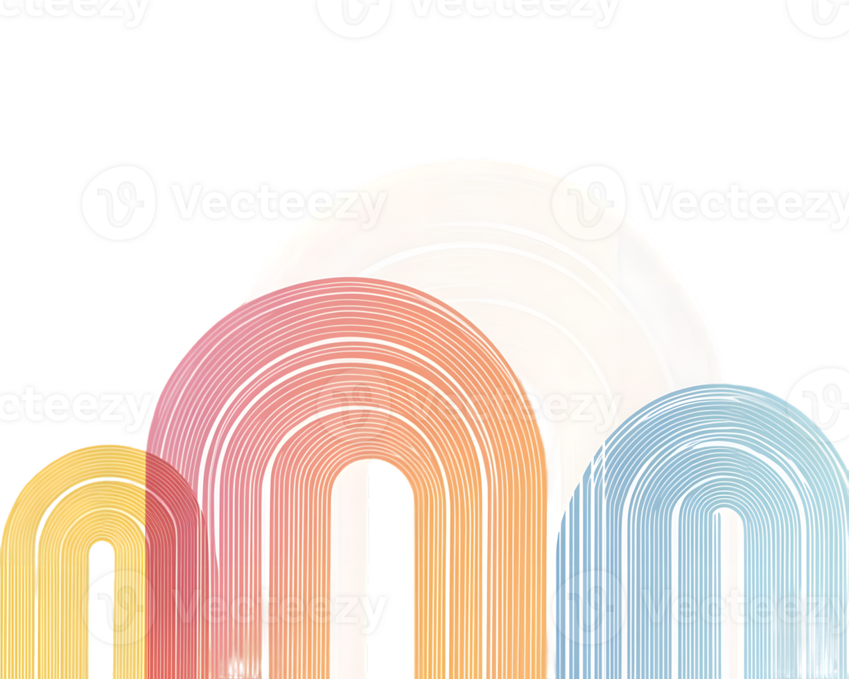 Abstract Pastel Arches with Textured Lines png