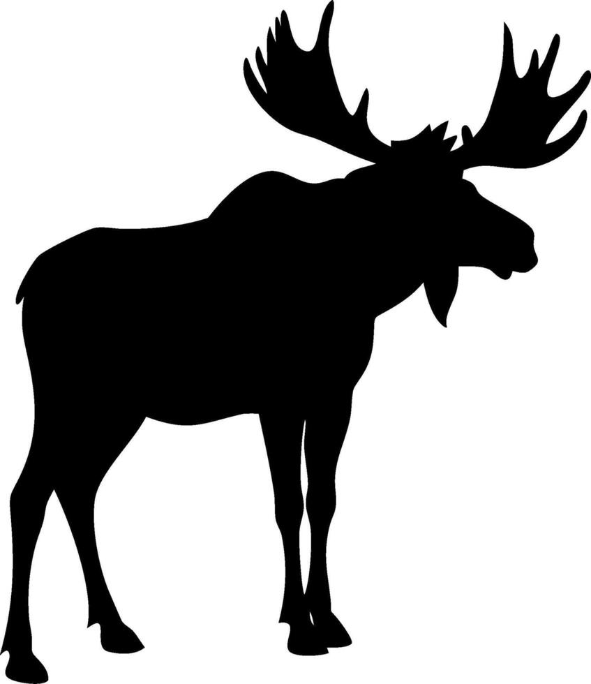 Stunning Majestic Moose Silhouette Art for Outdoor Themed Projects vector