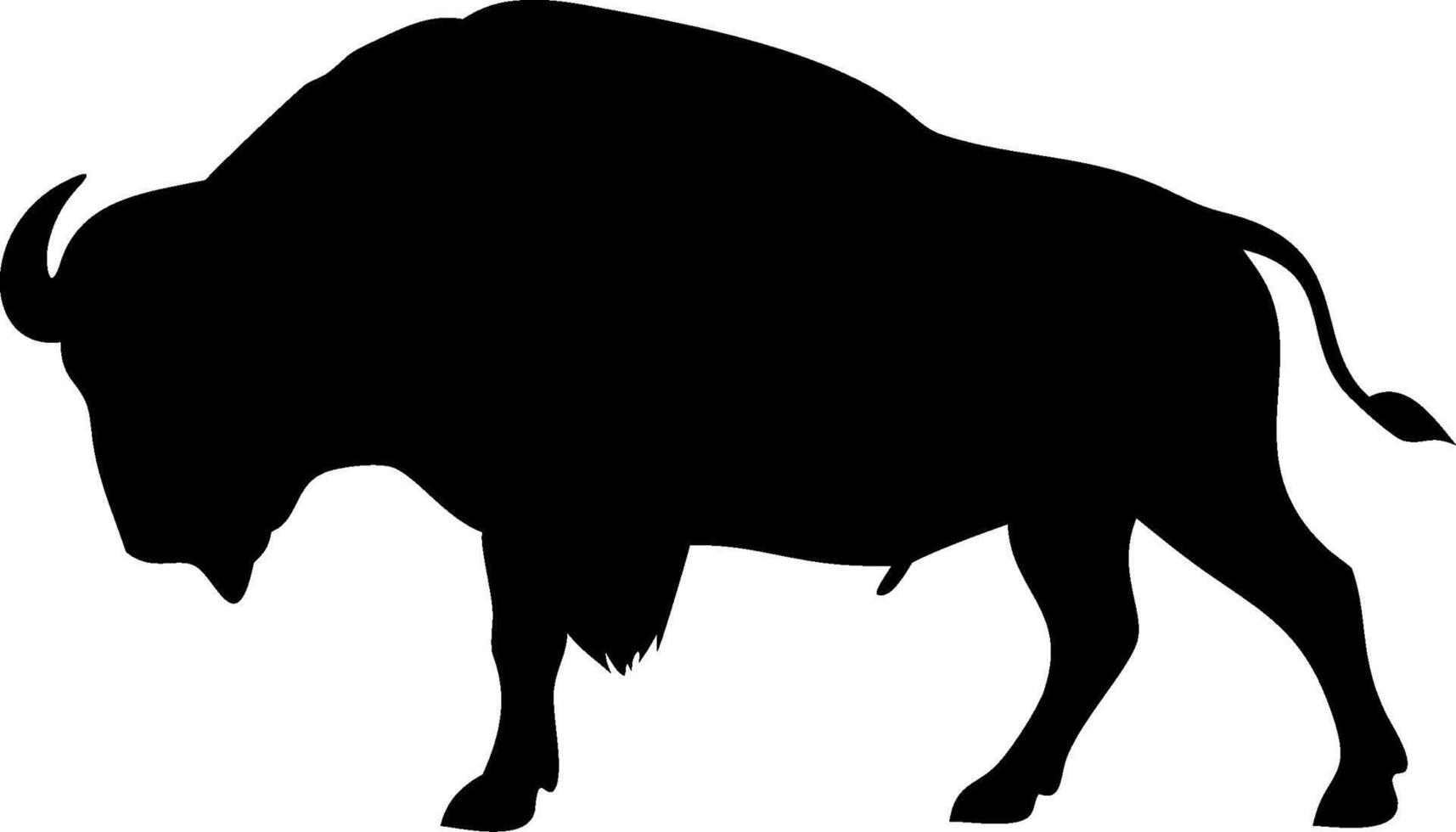 Massive Bison Silhouette Design Perfect for Wildlife and Nature Illustrations vector
