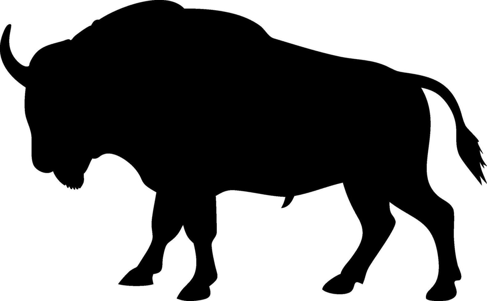 Massive Bison Silhouette Design for Nature Illustrations vector