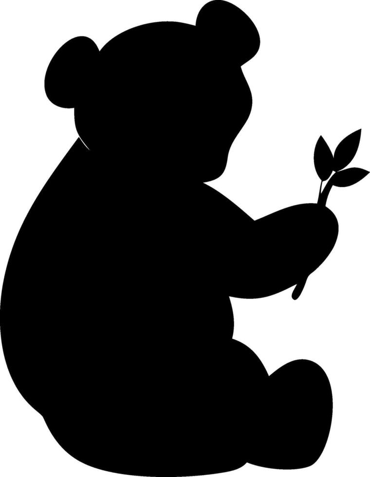 Sitting Panda Silhouette Design vector