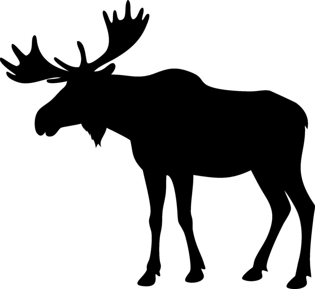 Majestic Moose Silhouette Design for Nature and Wildlife vector