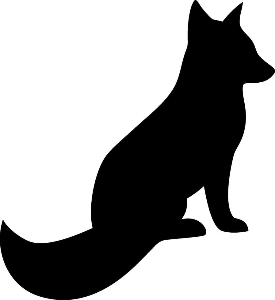 Elegant Fox Silhouette Illustration Wildlife Nature Theme vector