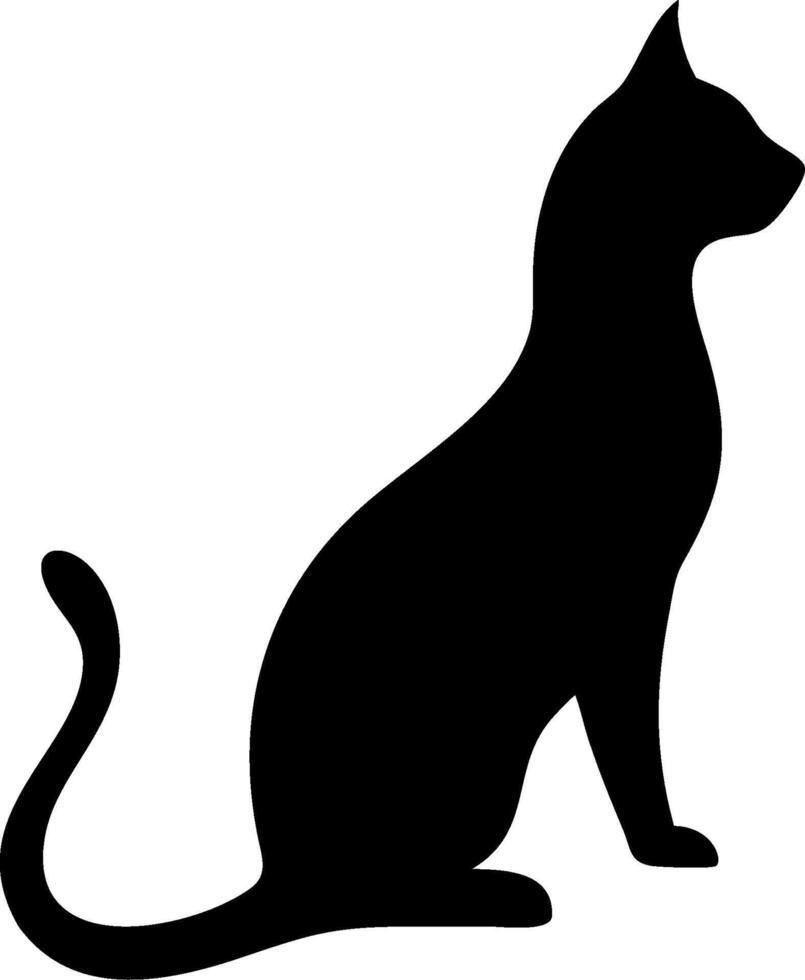 Minimalist Cat Silhouette Artwork for Elegant Design vector