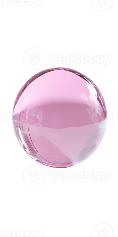 A Glossy Pink Sphere on Transparent Background png