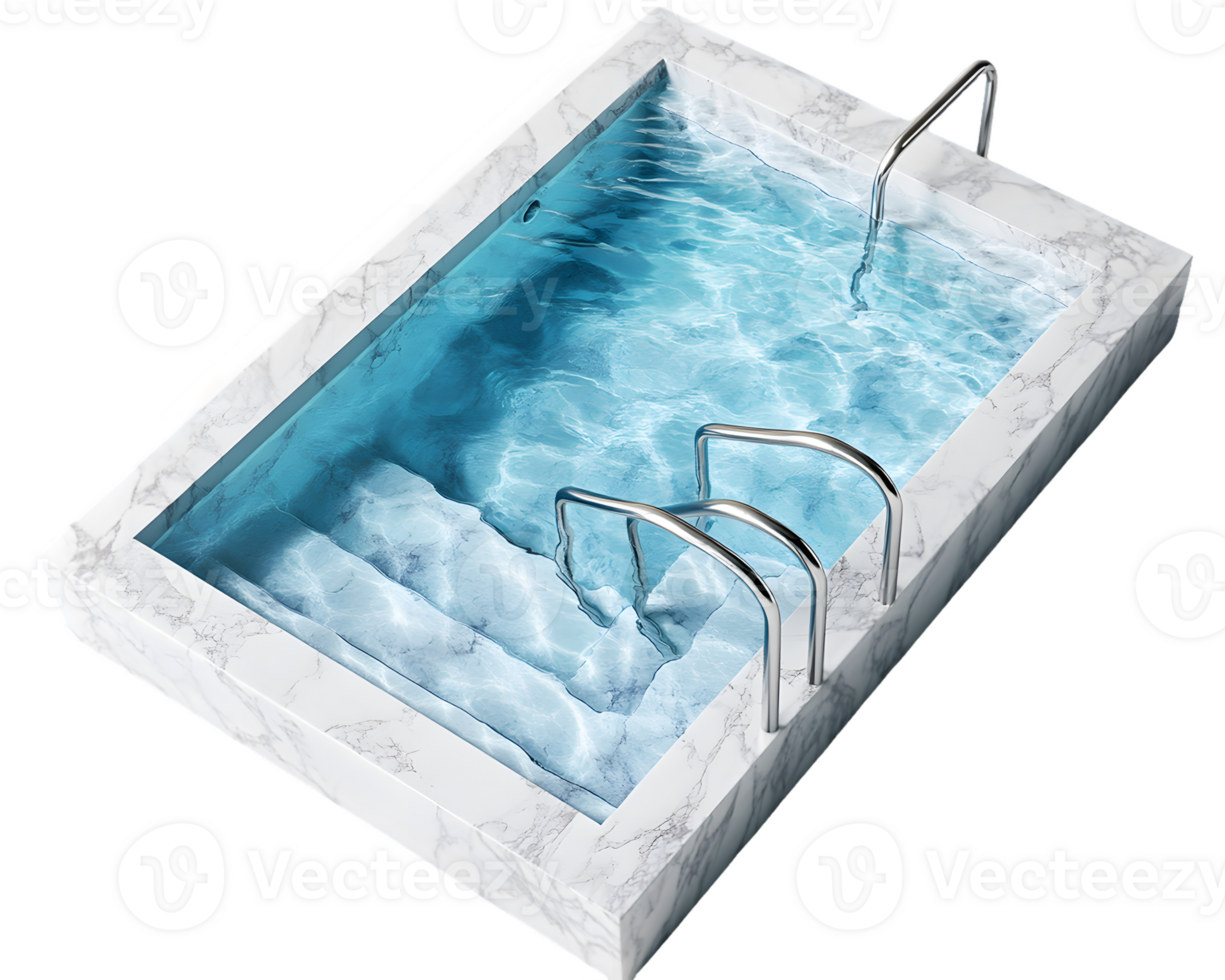 Overhead View of a Calm Rectangular Pool with Marble Surround png