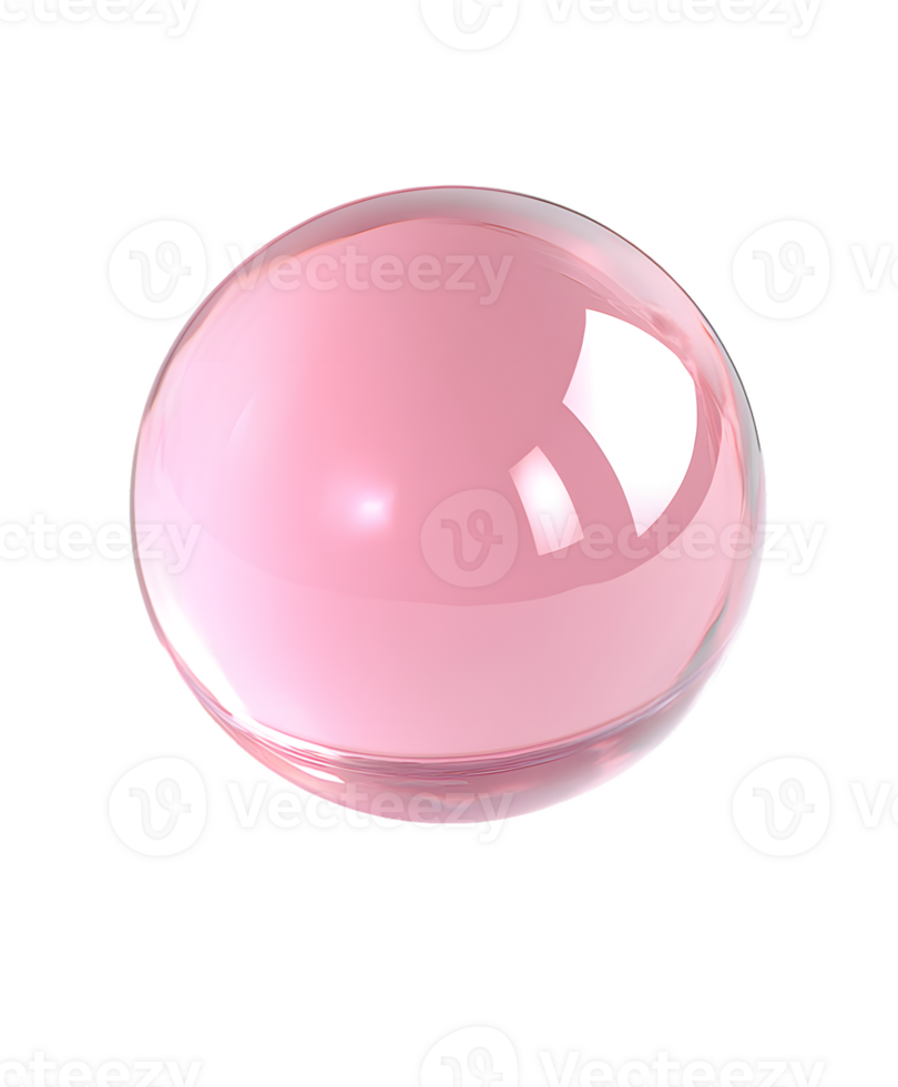 Pink Glossy Sphere Against a Transparent Background png