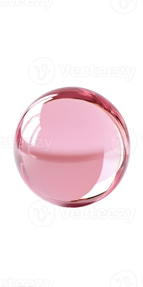 Pink Glossy Sphere on a Transparent Background png