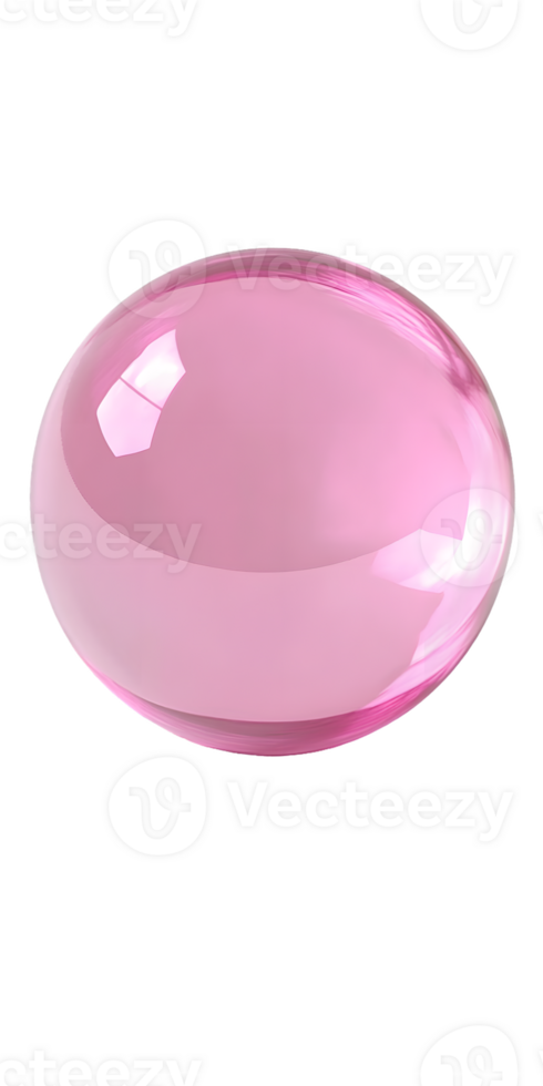 Pink Glossy Sphere Against Transparent Background png