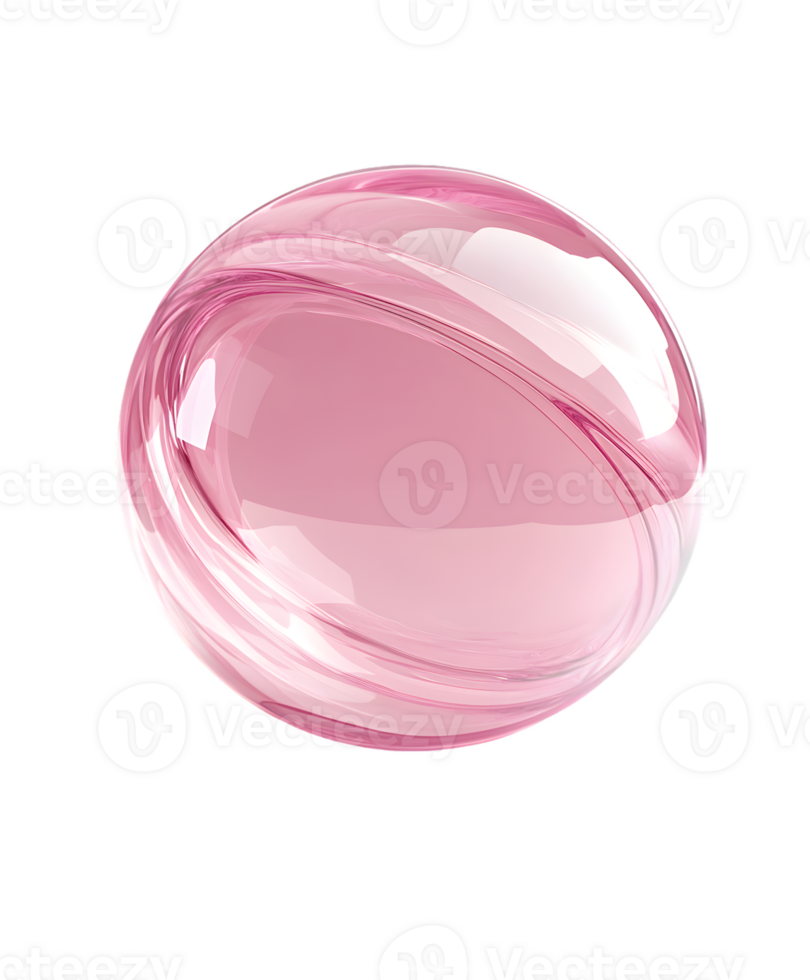 Pink Translucent Sphere with Swirling Patterns on Transparent Background png