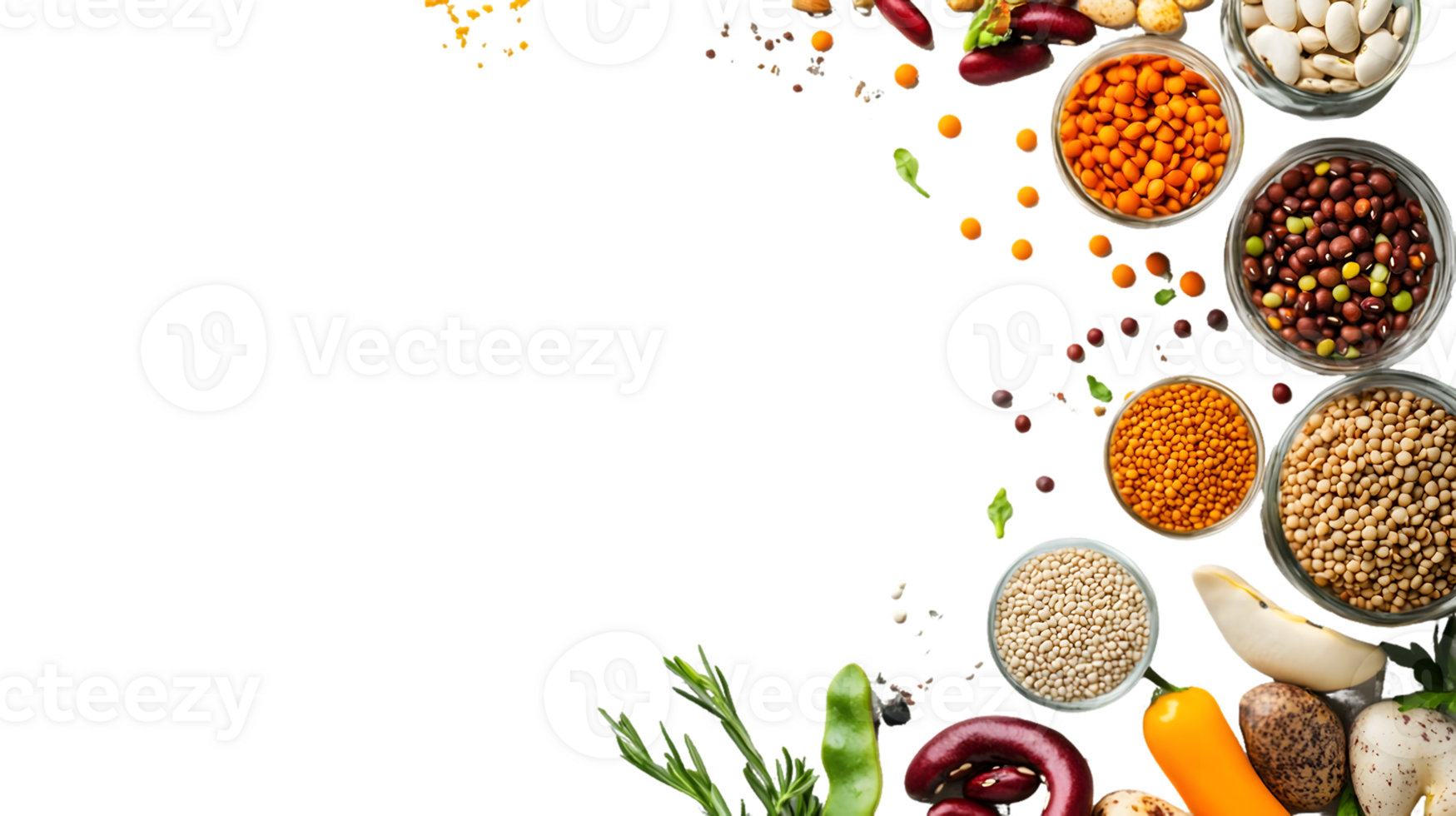 Colorful Legumes and Vegetables png